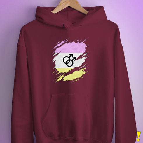 Twink Pride Flag Ripped Reveal Hoodie
